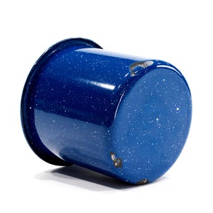 VINTAGE: 1970's Mexican Blue Enamel Mug Graniteware Enamelware Large Cup Cottage SKU 26-D-00017839 image 5
