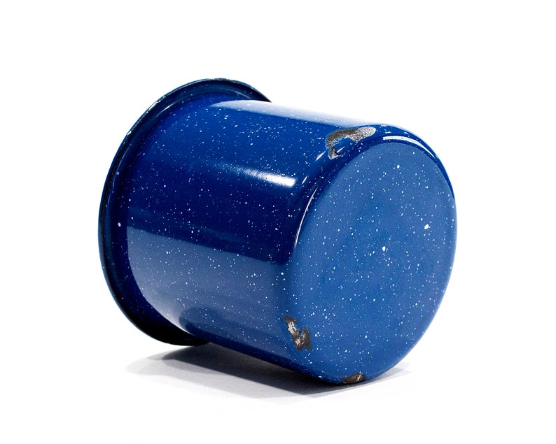 VINTAGE: 1970's Mexican Blue Enamel Mug Graniteware Enamelware Large Cup Cottage SKU 26-D-00017839 image 5