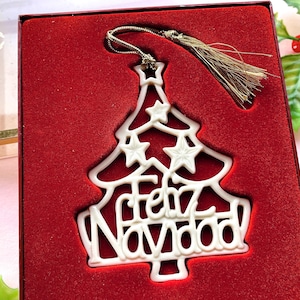 VINTAGE: 2004 - Lenox Feliz Navidad Ornament with Red Box - Songs of Christmas Collection - Lenox China