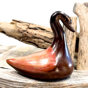VINTAGE: Authentic Chulucanas, PERU Handmade Clay Swan Pottery - Signed Pottery - Native Peru Artisan Gabino M - SKU 36-B-00033360
