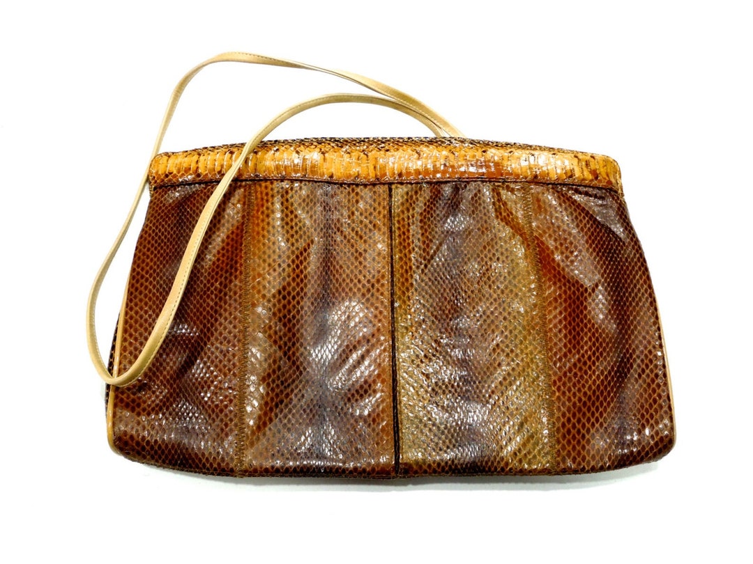 VINTAGE Bags by Varon Snakeskin Clutch Snake Bag Leather Bag Snake Purse SKU Tub 605 00007368 Etsy Canada