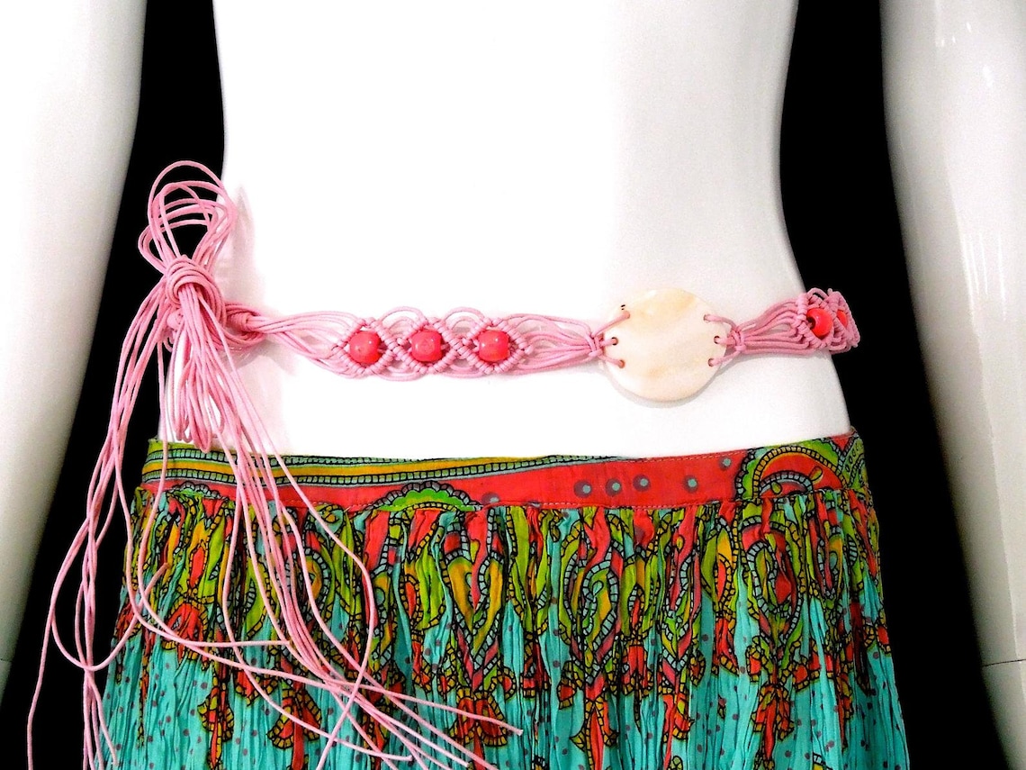 macrame tie belt