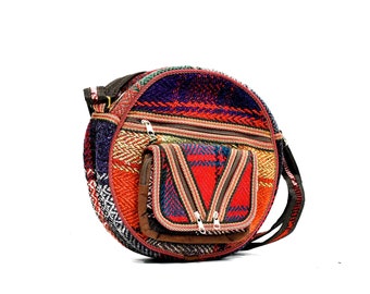 Deadstock VINTAGE: 1980's - Woven Kilim Turkish Bag - Turkish Messenger Bag Purse, Woven Tapestry Bag - Boho, Hipster - SKU 708-00028086