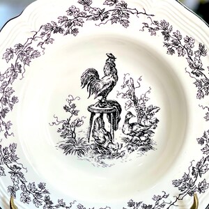 VINTAGE: New England Toile Rimed 9 1/4 Soup Bowl Tabletops Unlimited Replacement, Collecting SKU 36-D-00035188 image 3