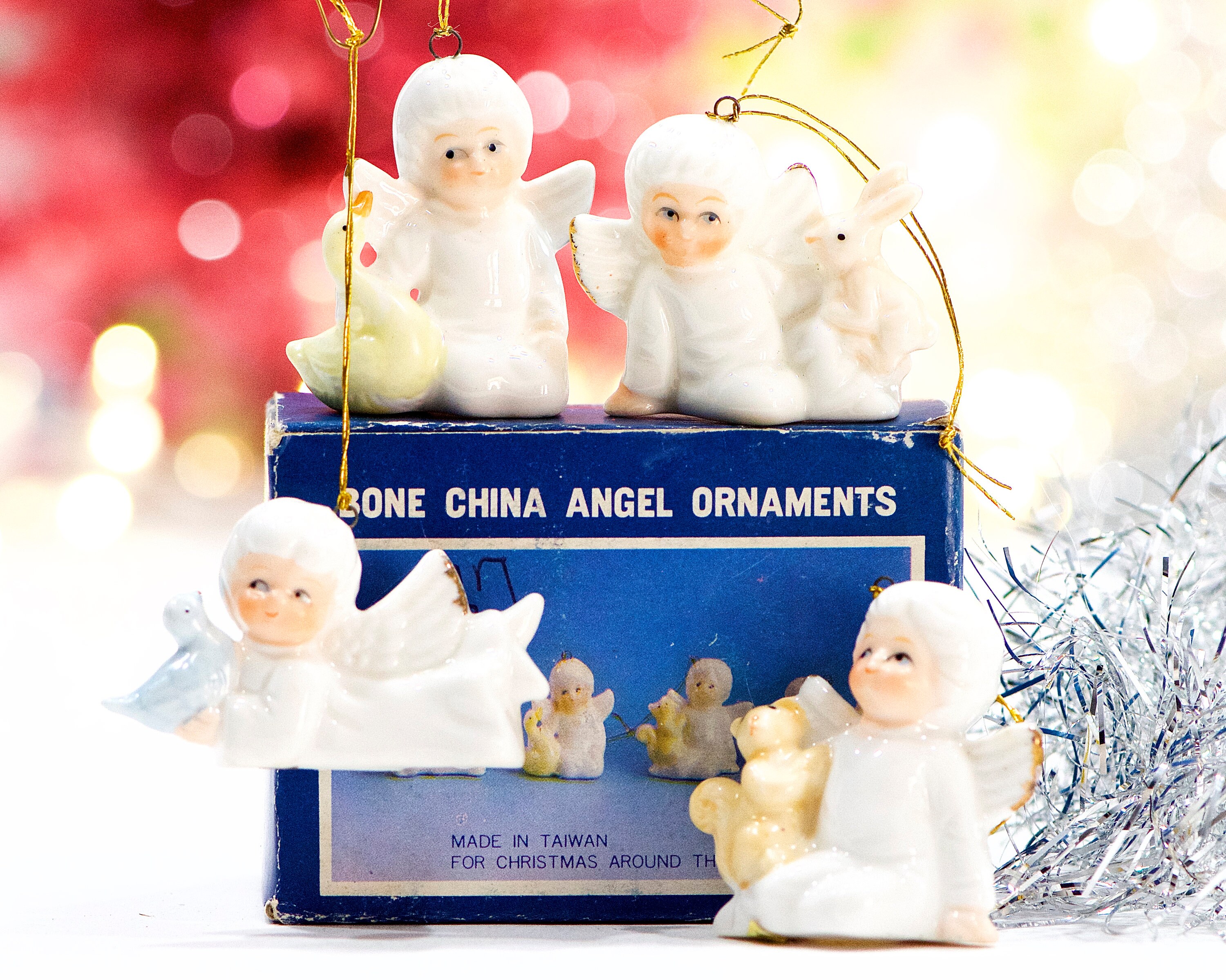 VINTAGE 4 Mini Bone China Angel Ornaments in Box Angels Etsy