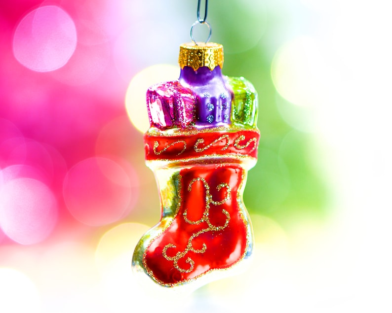 VINTAGE: Small Train Locomotive Glass Ornament Blown Figural Glass Ornament SKU 30-403-00016203 Hand Painted Mercury Ornament