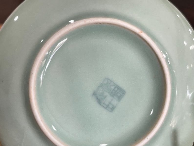 VINTAGE: Celadon Glazed Ceramic Saucer Plate Asian Tableware SKU 22-D-00035270 image 3