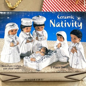 VINTAGE: 6pcs Bisque Porcelain Nativity Set in Box By Giftco Christmas Holiday Kids Nativity SKU 26-B-00034764 image 5