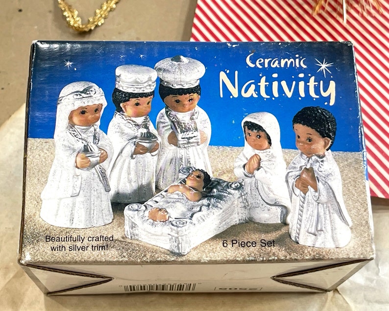 VINTAGE: 6pcs Bisque Porcelain Nativity Set in Box By Giftco Christmas Holiday Kids Nativity SKU 26-B-00034764 image 5