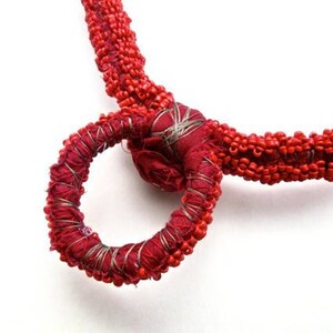 VINTAGE: Large Tibetan Beaded Necklace Handcrafted Red Necklace SKU 4-C5-00005445 image 7