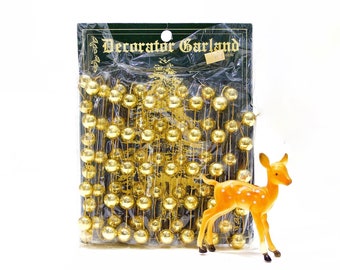 VINTAGE: Gold Plastic Christmas Tree Garland - Plastic Garland - SKU Tub-399-00012891