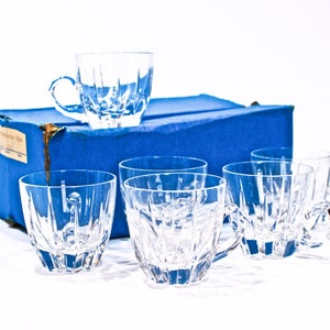 VINTAGE: 1970&#39;s - West Germany - 6pc NACHTMANN Crystal Sylvia Pattern Cup Set in Box - Kristall Exclusive Line - SKU wall-00011272
