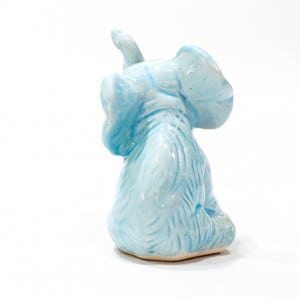 VINTAGE: Blue Ceramic Elephant Figurine Nursery Baby Room Handcrafted Hand Painted Gift Idea SKU 24-C-00010655 image 3