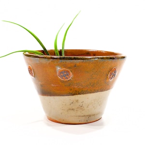 VINTAGE: Signed Handcrafted Studio Pottery by Marilyn R - &quot;Bird Signiture&quot; - Planter - Studio Pot - SKU 27-D-00015512