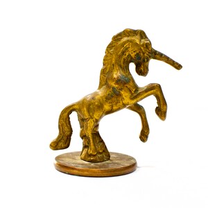 VINTAGE: Solid Brass Unicorn - Brass Horse - Brass Animal - Brass Horse - Horse - Gift Idea - SKU 14-D1-00010657