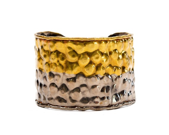 Deadstock VINTAGE: 1970s - Wide Brass Cuff Bracel… - image 1