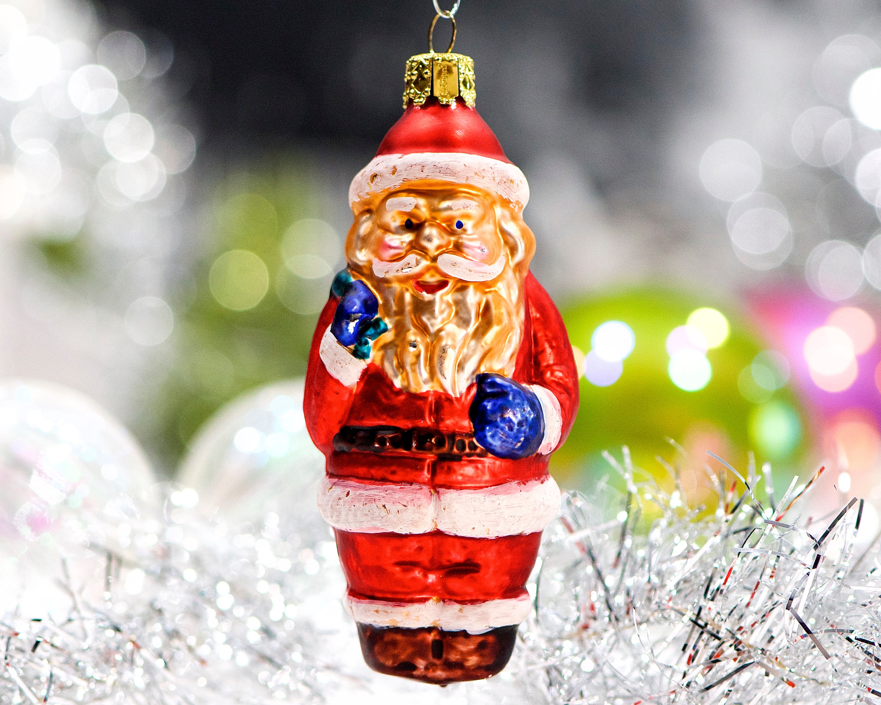 VINTAGE: West Germany Santa Glass Ornament - Holiday VINTAGE: West Germany Santa Glass Ornament - Holiday
