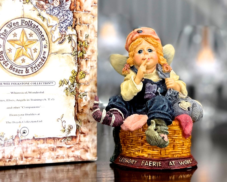 VINTAGE: 1999 Boyds Wee Folkstones Sudsie Faerisock Figurine in Box 36306 Mischief Maker Faerie SKU 34-B-00035436 image 1