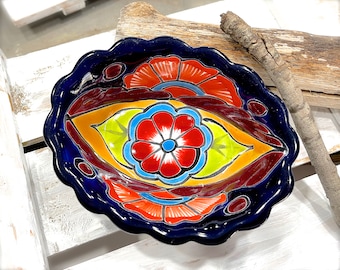 VINTAGE: Small Mexican Pottery Wall Hanging Sun - Made in Mexico