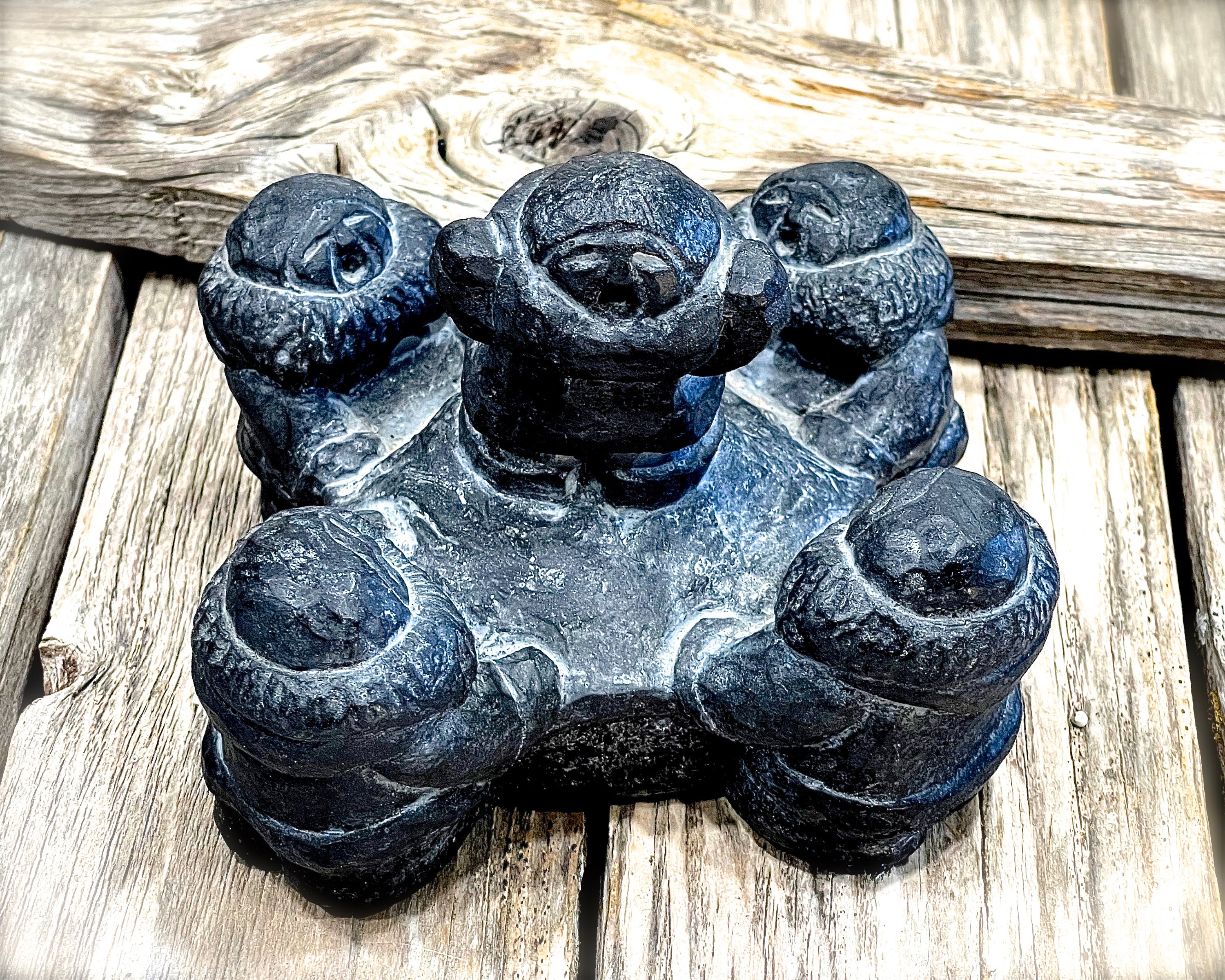 Vintage Soapstone Carved Small Five Kids Playing Figurine - Made in Alaska Handmade Sku 26-B-00033384