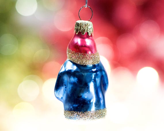 Mercury Glass, Vintage West German Santa, Mouth-blown Ornament