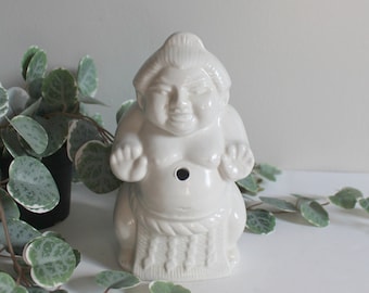 Vintage Keramik Buddha Über pflanzt | Entzückender dekorativer Buddha Räucherbrenner | Boho Boho Dekor