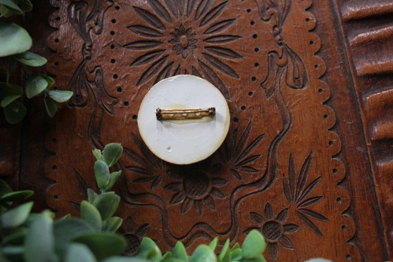Vintage 1960's Wooden Folk Art Pin - Hand Paintin… - image 6