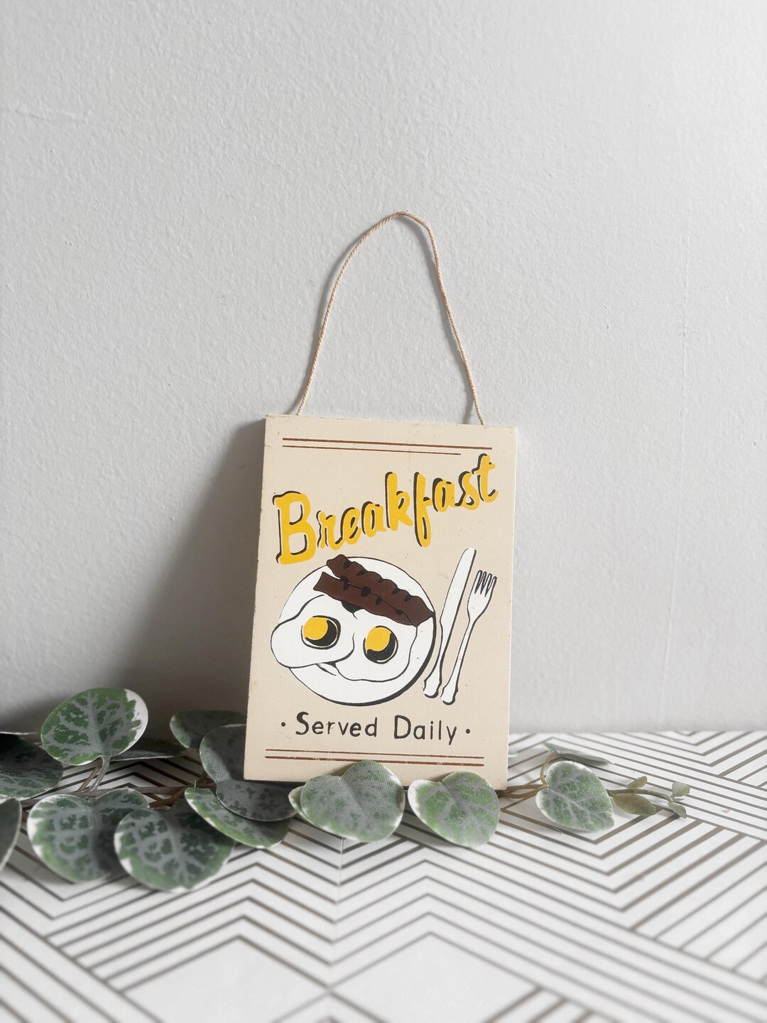 Vintage Breakfast Served Daily Sign | Retro Kitchen Decor - Etsy