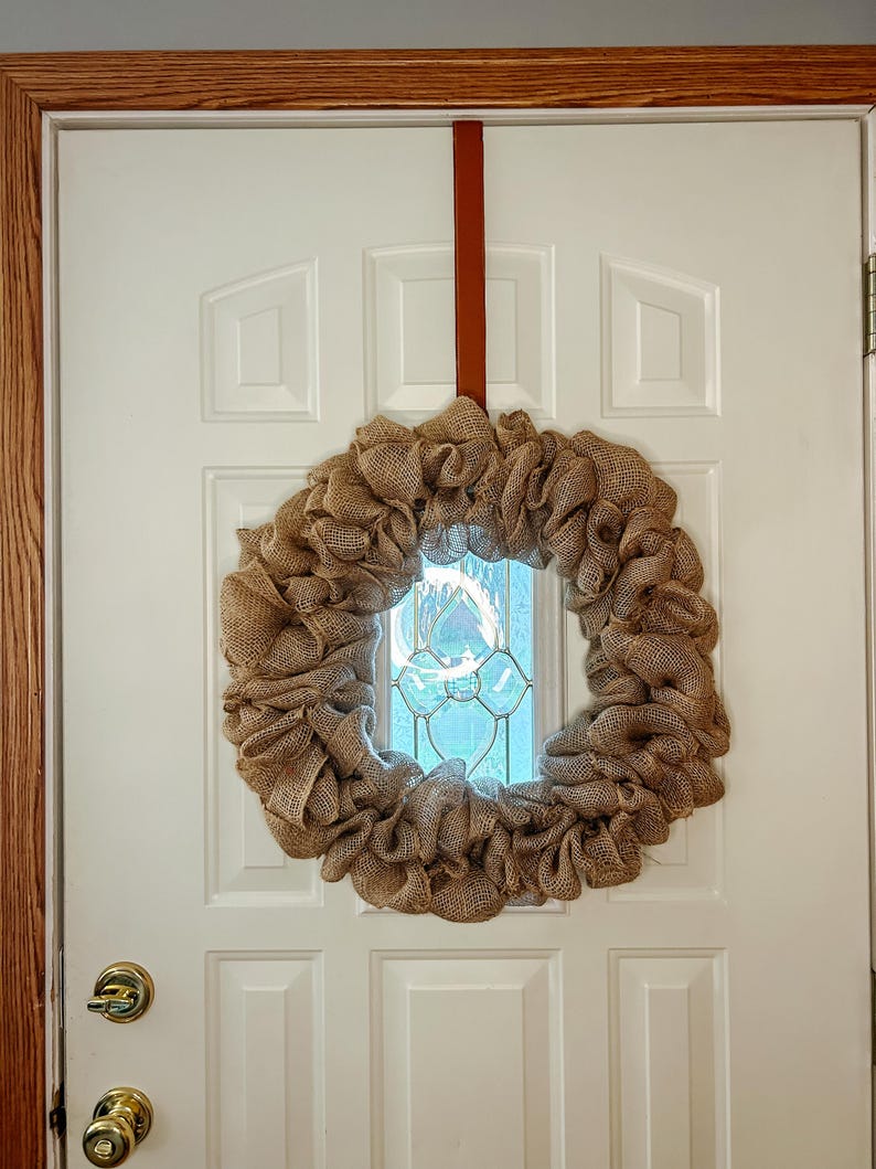 18 Inch Burlap Wreath Base | Farmhouse, Rustic, Minimalist Wreath Making Supplies image 4