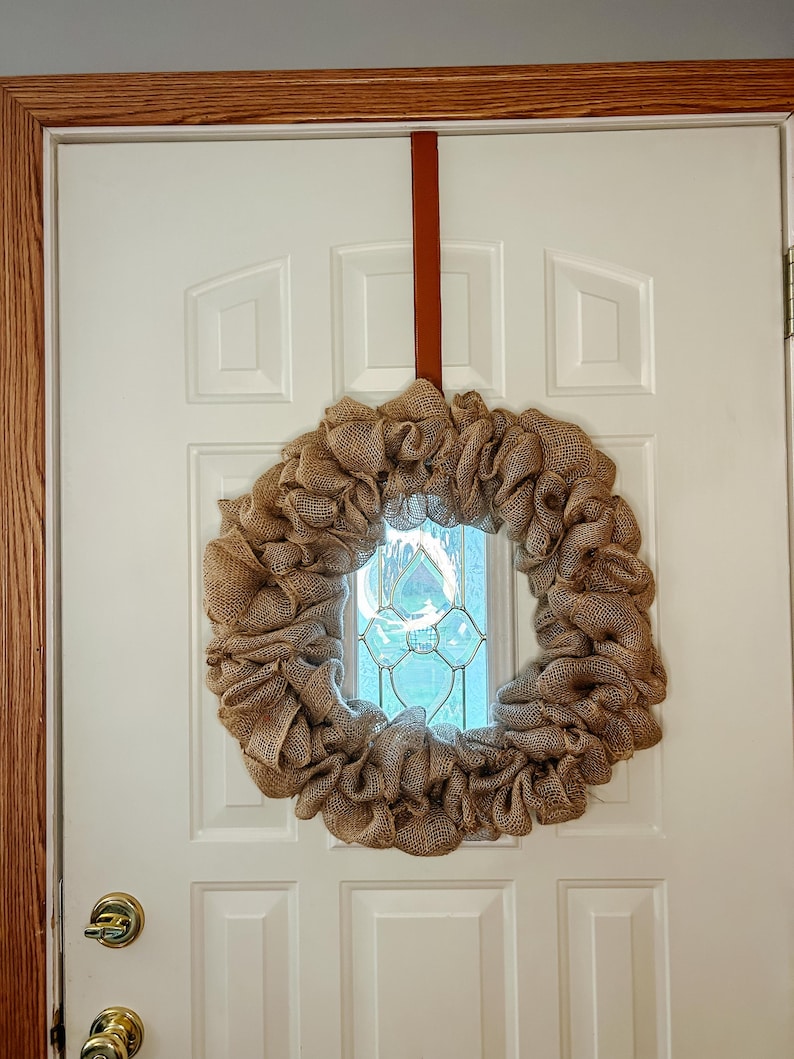 18 Inch Burlap Wreath Base | Farmhouse, Rustic, Minimalist Wreath Making Supplies image 2