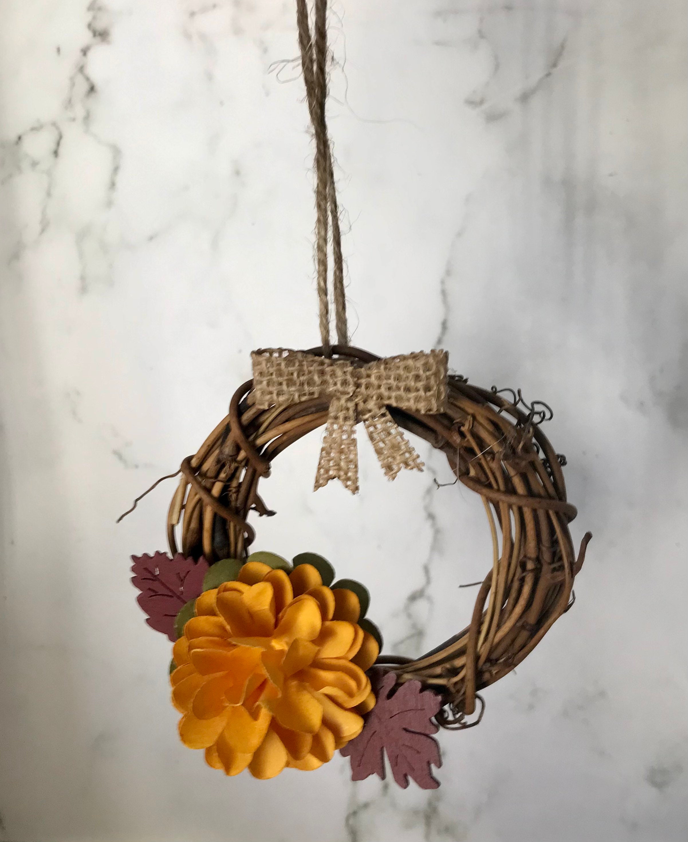 Mini Fall Wreath Set Mini Fall Wreath Ornament Set Fall Etsy