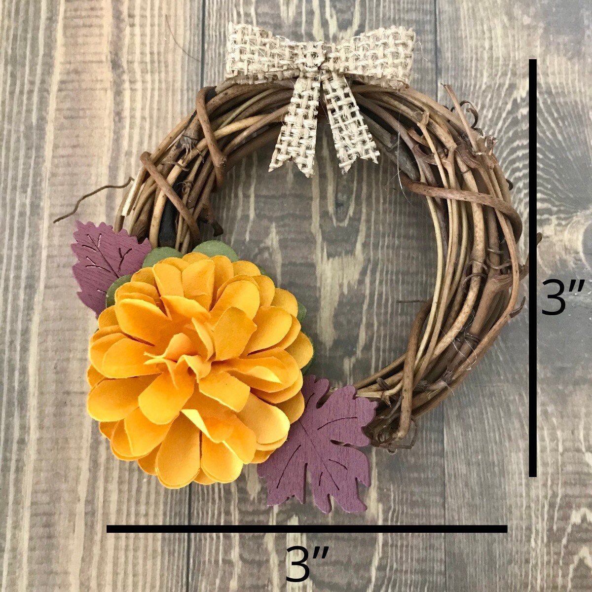 Mini Fall Wreath Set Mini Fall Wreath Ornament Set Fall Etsy