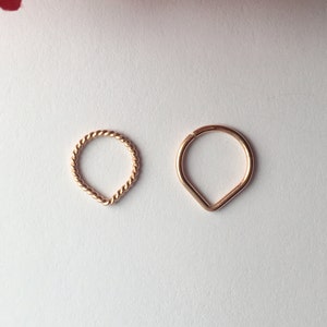 Triangle Septum Ring, Rose Gold Septum Ring. image 2