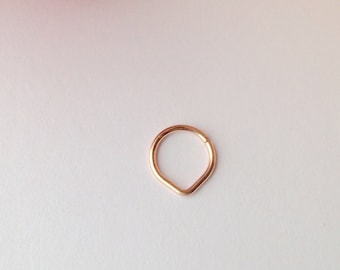 Triangle Septum Ring, Rose Gold Septum Ring.