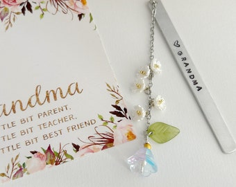 Grandma Bookmark - Flower Bookmark - GIFT Box Included