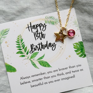 13th Birthday Necklace - Birthstone Necklace - Gift Box Include.
