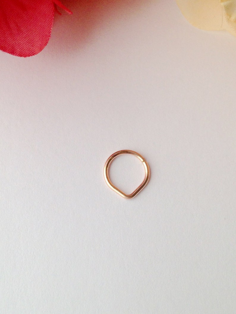 Triangle Septum Ring, Rose Gold Septum Ring. 