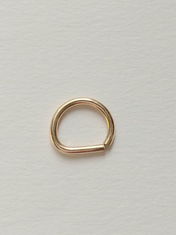 D Smooth Septum Ring Rose Gold Septum Ring 14K Gold Filled | Etsy