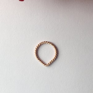 Triangle Septum Ring, Rose Gold Septum Ring. image 3