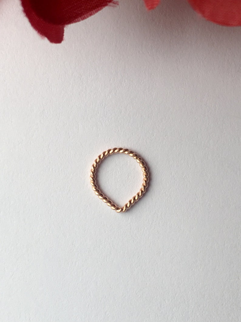 Triangle Septum Ring, Rose Gold Septum Ring. image 3