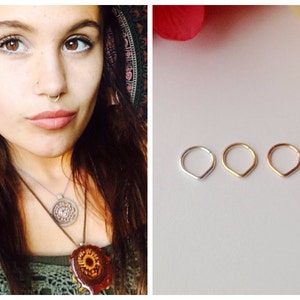 Triangle Septum Ring, Rose Gold Septum Ring. image 5