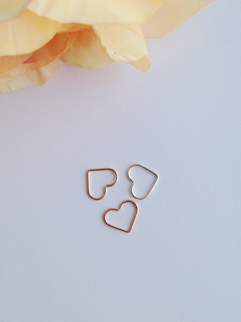 Open Heart Helix Earrings, Cartilage Rook Tragus Earring. image 4