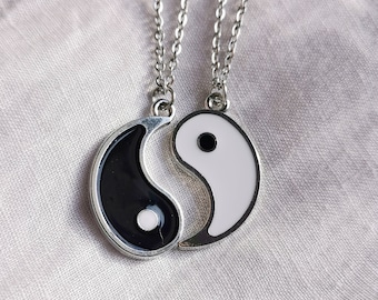 Set of *2* Necklaces - Silver Couple Necklaces - Yin Yang Necklaces