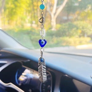 Pendentif mauvais œil pour voiture - Pendentifs pour voiture en cristal pour rétroviseurs - 8