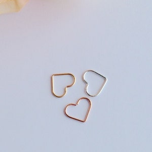 Open Heart Helix Earrings, Cartilage Rook Tragus Earring. image 1