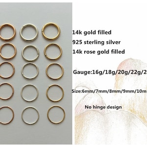 16G to 24G  Nose Rings Cartilage Helix- Septum Ring Helix Hoop Conch