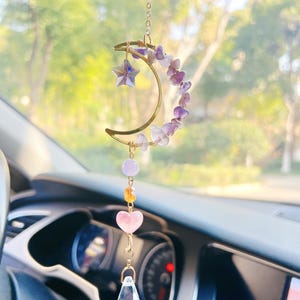 Moon Car Charm - Crystal Rear View Mirror Car Charms - 8