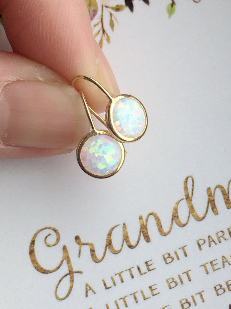 October Birthday Gift October Birthstone Opal Earrings