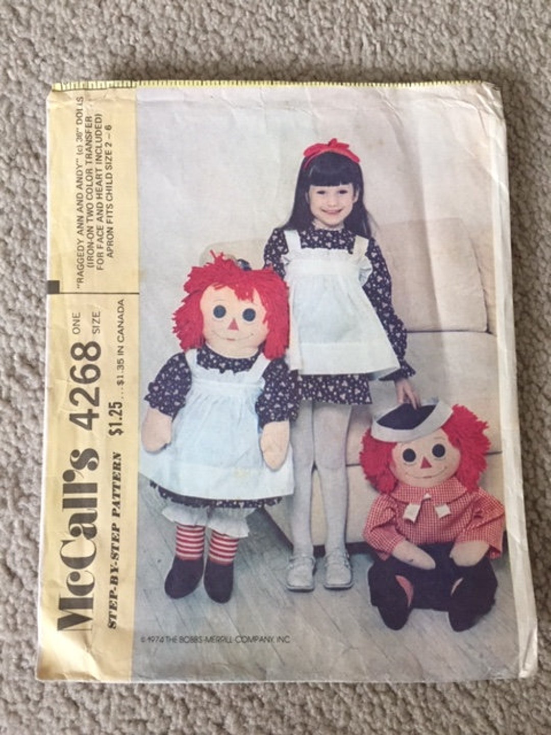 Vintage Mccalls Raggedy Ann Pattern 4268 Etsy