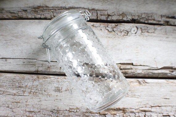 Bubble Glass Apothecary Jar Large Vintage Glass Canister Etsy